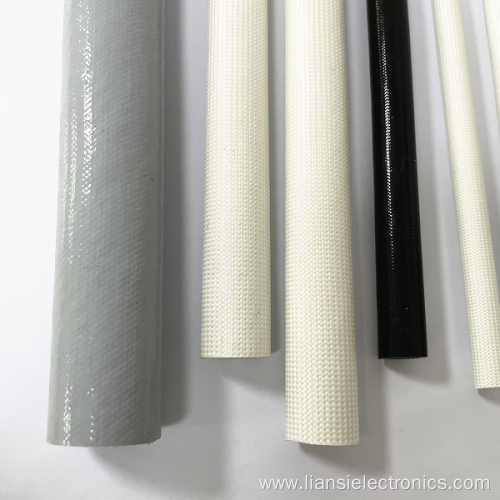 White Softness Silicone Fiberglass Braided Sleeve